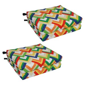 Blazing Needles, 20-inch by 19-inch Patterned Outdoor Chair Cushions (Set of 4) - 1 of 2