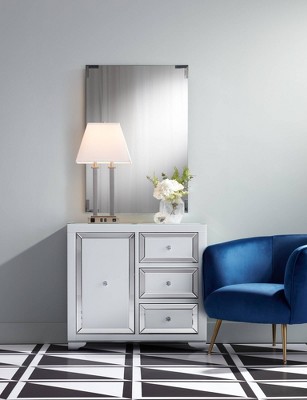 Brushed Nickel Table Lamp with USB and White Linen Shade
