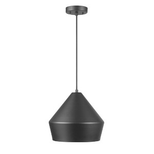Novogratz X Globe Amara 1-Light Pendant Lighting with Matte Black Shade - Globe Electric: ETL Listed, Metal Body - 1 of 4