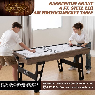 Grant 6' Oak Wood Grain Air Hockey Table with Steel Legs