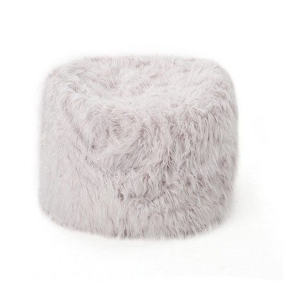 Vynxaria 5-Foot Rounded Faux Fur Bean Bag - Stylish Comfort for Any Space