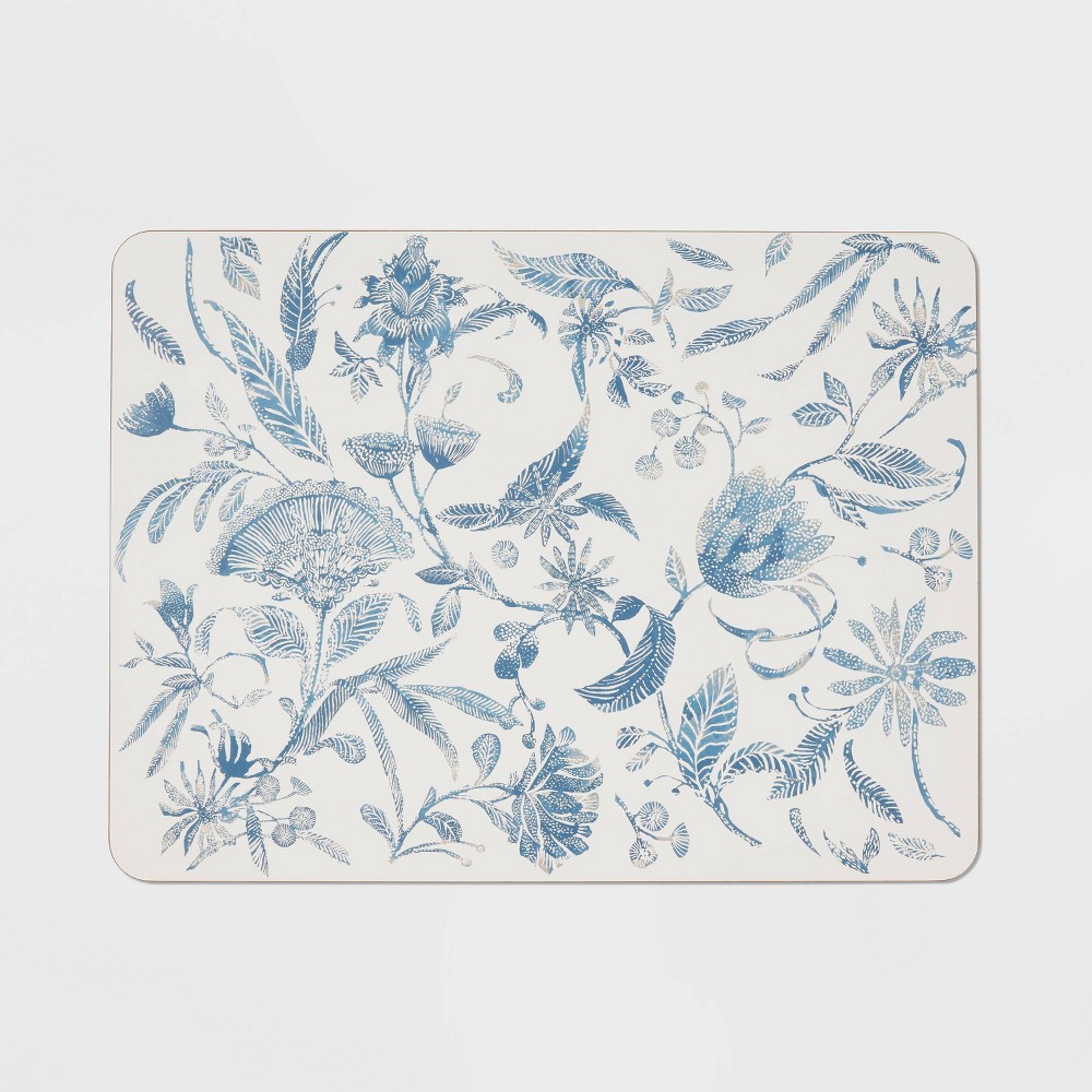 Photos - Tablecloth / Napkin Cork Floral Placemat Blue - Threshold™