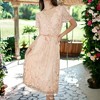 Anna-Kaci Women's V Neck Sequin Wedding Party Maxi Dress Wrap Lace Floral Embroidery Sparkly Evening Long Dress- Medium,Champagne - 2 of 4