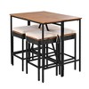 CAVINAS Dining Chairs Set of 5 Wicker Porch Furniture Acacia Wood Tabletop Patio Table with 4 Chairs for Patio - 2 of 4