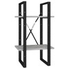 vidaXL Book Cabinet Concrete Gray Engineered Wood, Metal Book Cabinet - 15.7" - 4 of 4