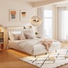NicBex Floating Bed Frame,Upholstered Bed Frames with LED Light,Charging Station,Platform Bed with Headboard&Hidden Storage Space,Beige - 2 of 4