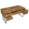 Sapphtopaz Rustic Standing Desk with 4 Front Drawers & Back Open Shelf Computer Desk with Black Metal Legs Writing Desk for Home Office, Bedroom - 2 of 4