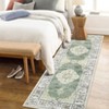 Washable Area Rug with Rubber Backing Low Pile Floral Vintage Rug Large Foldable Stain Resistant Indoor Carpet for Living Room Bedroom - 4 of 4