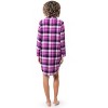Fruit of the Loom Women's Long Sleeve Flannel Button Down Pajama Sleepshirt, Sizes S-4X - 3 of 4