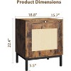 Nasitip Rattan Nightstand, Wooden Bedside Table with Rattan Door, Pull-Out Tray, Accent End Table for Living Room - 3 of 4