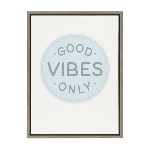 18" x 24" Sylvie Good Vibes Only Framed Canvas by Kate & Laurel: Modern Wall Art Decor - 1 of 4