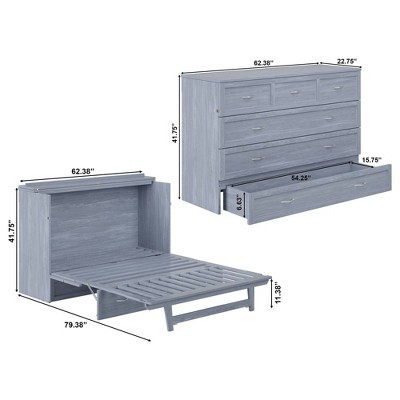 Northfield Driftwood Queen Murphy Bed Chest with Built-in Charger