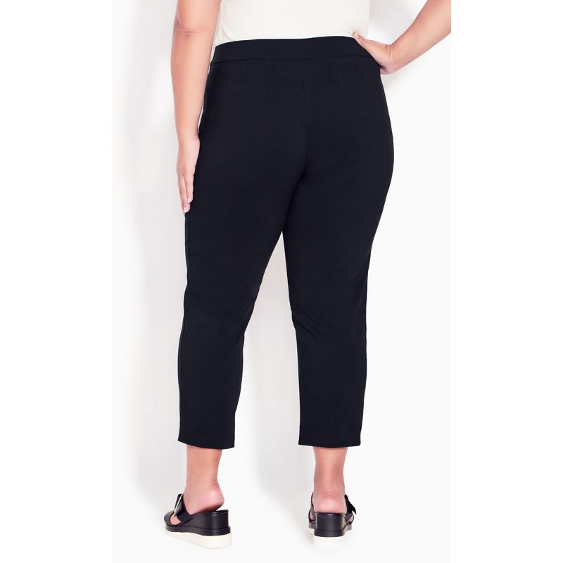 Women's Plus Size Super Stretch Crop Pant - black  | AVENUE, 2 of 4