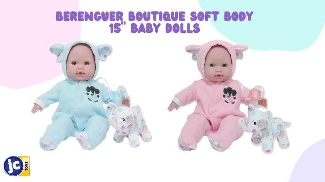 JC Toys Berenguer Boutique 15&#34; Baby Doll - Pink Outfit, 2 of 7, play video