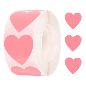 Unique Bargains DIY Crafts Vinyl Self-Adhesive Heart-Shaped Waterproof Sticker 500 Pcs - 1 of 4