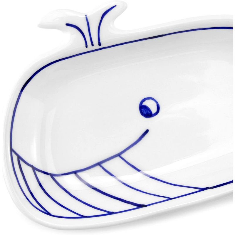 Cornucopia Brands Whale Spoon Rest; Blue and White Ceramic; Novelty Spoon Holder for Kitchen Stove, 5 of 7