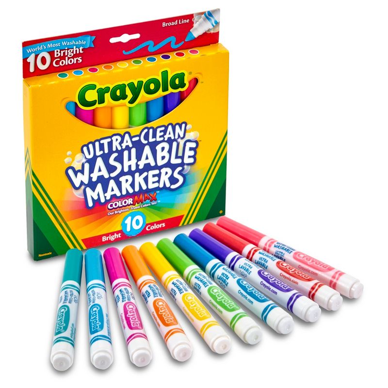 Crayola 10ct Washable Markers Broad Line - Bright Colors, 2 of 7