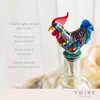 Twine Rooster Bottle Stopper, Glass Rooster Wine Bottle Stopper, Keep Wine Fresh, Glass, Metal, Multicolor, Set of 1 - 2 of 4