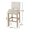 Modern Upholstered Bar Stool Set of 2 with Sturdy Wooden Legs, Comfortable Fabric Seating for Kitchen Island or Dining Room - The Pop Home - 4 of 4
