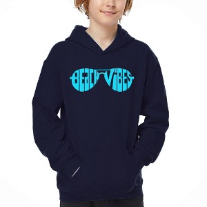 LA Pop Art Beach Vibes - Boy's Word Art Hooded Sweatshirt - 1 of 4