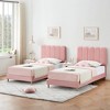 Twin Bed Frame for Boys & Girls, Velvet Upholstered Platform Bed Frame with Headboard - 4 of 4