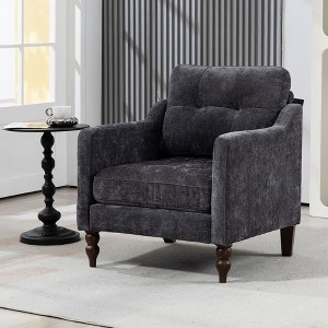 NicBex Chenille Accent Chair Upholstered Living Room Chairs with USB Port and Side Storage, Comfy Chair for Bedroom - 1 of 4