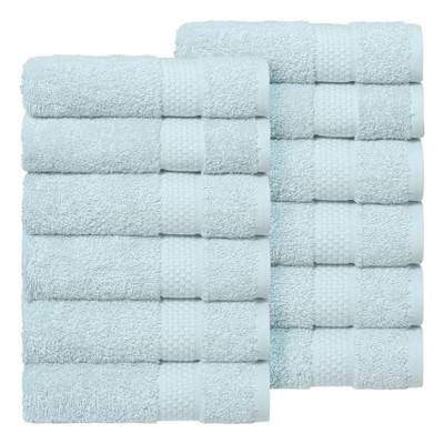 Linum Home Textiles 100% AEGEAN Long Staple Turkish Cotton STARLIGHT Terry Hand Towels (Set of 12)