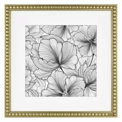 11" x 11" Matted to 8" x 8" Beaded Frame Antique Brass - Opalhouse™