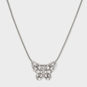 Stone Cluster Butterfly Necklace - Wild Fable™ Silver - 1 of 4