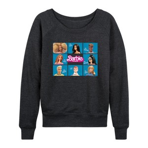 Women's - Barbie - Barbie, Ken, & Allan Lightweight French Terry Wide Neck Long Sleeve Shirt - 1 of 4