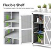 37 Inch Outdoor Wooden Storage Cabinet with Metal Top, Waterproof Double Door Garden Potting Workbench with Adjustable Shelves for Backyard - 4 of 4