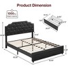 WhizMax Black Leather Upholstered Queen Size Platform Bed Frame with 2 Storage Drawers and Curved Button Tufted Design Headboard, Wood Slats Support - 2 of 4