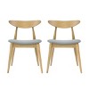 Set of 2 Retro Wood Dining Chairs with Ergonomic Back and Plush Cushions, Armless Accent Chairs for Dining Room or Living Room-Panipeachy - 2 of 4