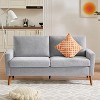 Dyonery 68 "Corduroy sofa, modern living room love seat sofa, small sofa for bedroom and office, comfortable sofa, spring pad, tool-free assembly - 4 of 4