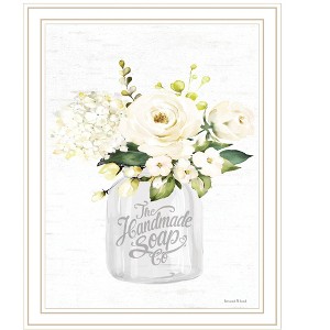 HomeRoots Bathroom Flower Ja White Framed Print Bathroom Wall Art - 1 of 3