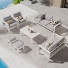 Heynemo Aluminum Outdoor Patio Furniture Set with Footrest, Outdoor Sectional Metal Sofa with 5'' Cushion & Coffee Table for Balcony, Garden - 2 of 4