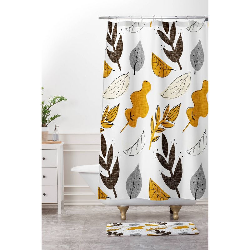 Fall Leaves Shower Curtain White - Deny Designs, 3 of 6