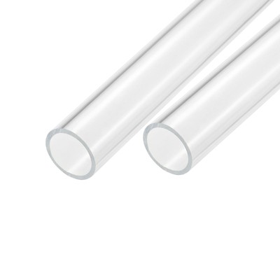 Unique Bargains Lamp Lantern Water Cooling System Acrylic Round Pipes Clear 2 Pcs 14"