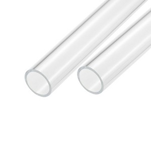Unique Bargains Lamp Lantern Water Cooling System Acrylic Round Pipes Clear 2 Pcs 14" - 1 of 4