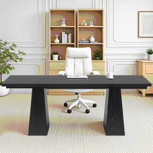 MAYEERTY 63" Dining Table, Farmhouse Wood Kitchen Table for 6 People - 1 of 4