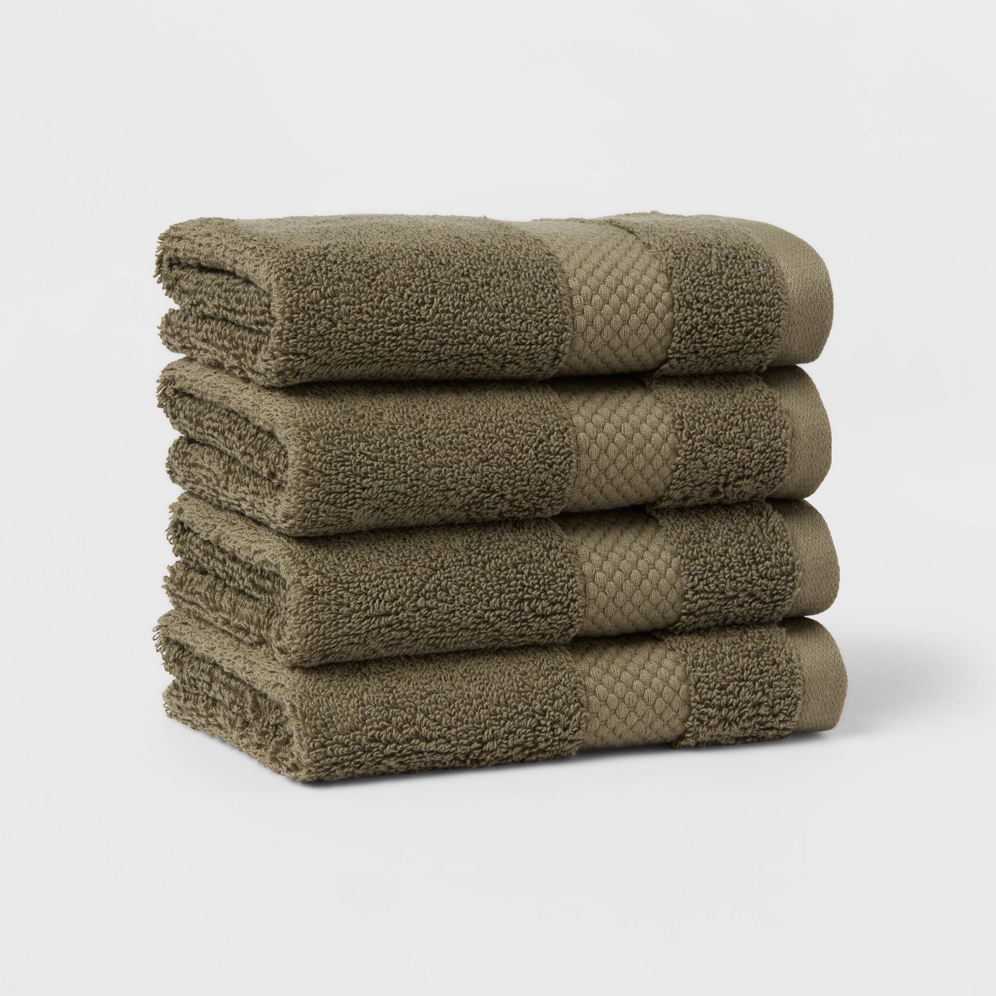 4pc Performance Plus Washcloths Dark Green - Threshold™