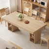Light Oak Large Dining Table with Dual Side Storage, Double Pedestal Wooden Kitchen Table for Dining Room & Kitchen - 2 of 4