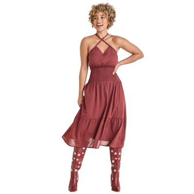 VENUS Womens Halter Midi Dress