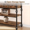 Jojoka 52.5 Inch Long Console Tables for Entryway with 3 Drawers, 3-Tier Industrial Metal Frame Sofa Table with Roman - 3 of 4