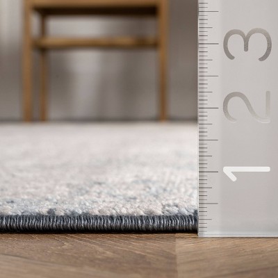 Zoe Faded Blue and Gray Abstract Area Rug