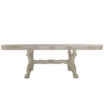 Elegant Dresden 108-inch Bone White Extendable Dining Table