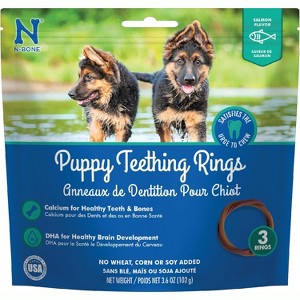 N-Bone Puppy Teething Rings Salmon Flavor (3 count) - 1 of 4