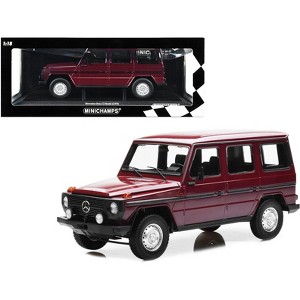 1980 Mercedes-Benz G-Model (LWB) Dark Red with Black Stripes Limited Edition to 402 pieces 1/18 Diecast Model Car by Minichamps - 1 of 4