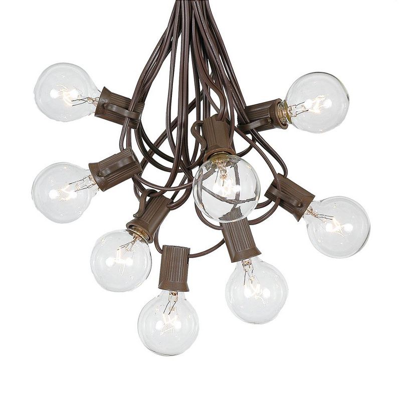 Novelty Lights 25 Feet G40 Globe Outdoor Patio String Lights, Brown Wire, 1 of 8