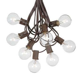 Novelty Lights 25 Feet G40 Globe Outdoor Patio String Lights, Brown Wire